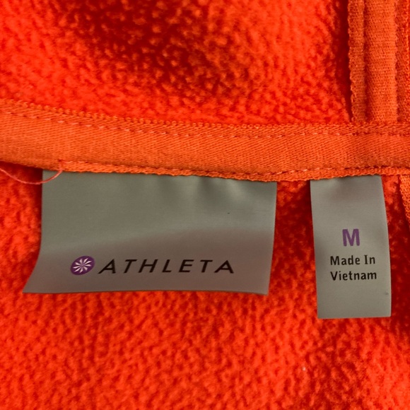 Athleta hoodie in bright orange, size Medium, but fits small/fitted. - Picture 5 of 11